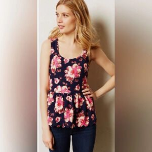 Anthropologie | Postmark | Floral Peplum Tank Top